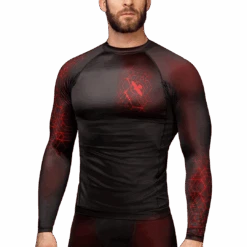 Hayabusa Geo Long Sleeve Rash Guard(Hayabusa Geo Long Sleeve Rash Guard) 10 Hayabusa Geo Long Sleeve Rash Guard(Hayabusa Geo Long Sleeve Rash Guard) -Hayabusa Boxing Sale GeoCompression LS Red Main