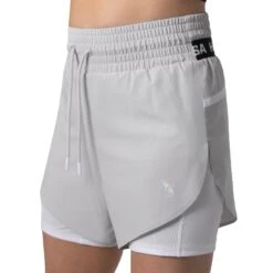 Hayabusa Women’s Mid Rise Layered Shorts(Hayabusa Womens Mid Rise Layered Shorts) -Hayabusa Boxing Sale Shorts Layered WM GRAY Shopify IMG01