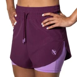 Hayabusa Women’s Mid Rise Layered Shorts(Hayabusa Womens Mid Rise Layered Shorts) -Hayabusa Boxing Sale Shorts Layered WM LAVENDER Shopify IMG01